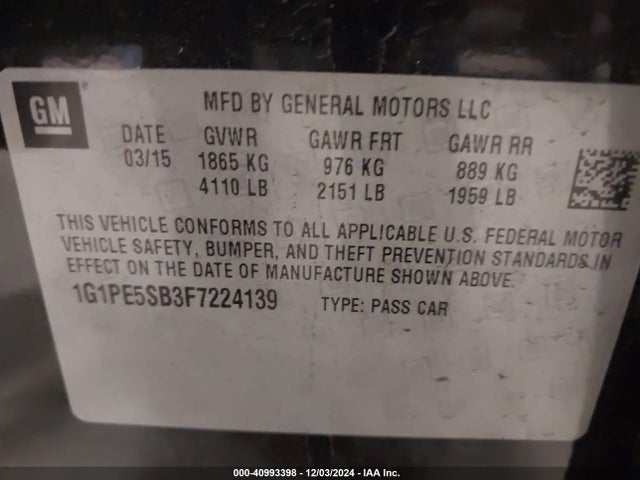 Chevrolet Cruze 2lt Auto 2015 1G1PE5SB3F7224139 Image 9