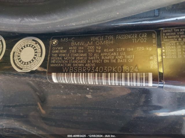 2003 BMW M3 WBSBR93403PK01824 Photo 8