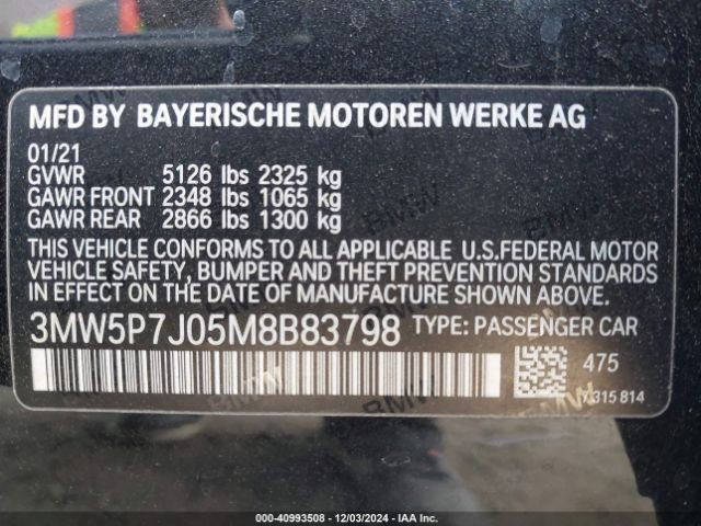 3MW5P7J05M8B83798 BMW 3 Series 330e