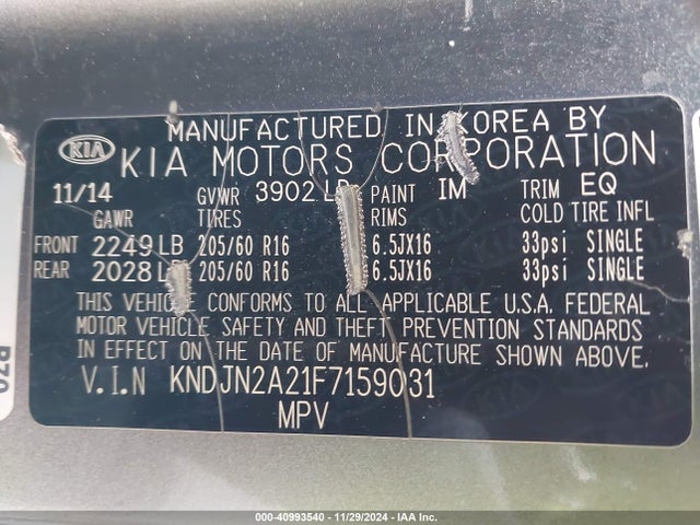 KIA Soul 2015 KNDJN2A21F7159031 Image 9