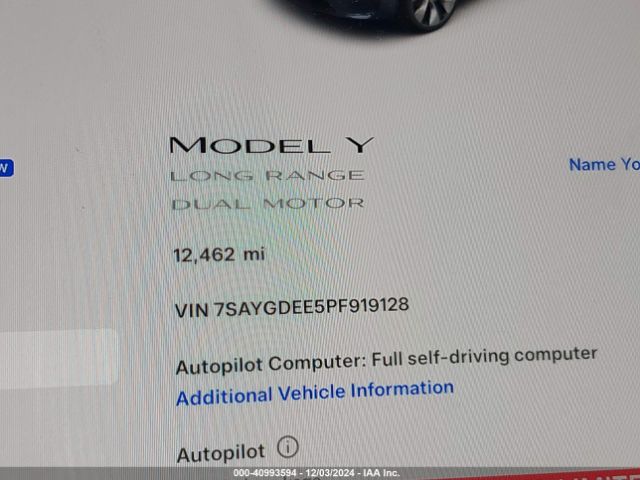 7SAYGDEE5PF919128 Tesla Model Y Awd/long Range Dual Motor All-wheel Drive