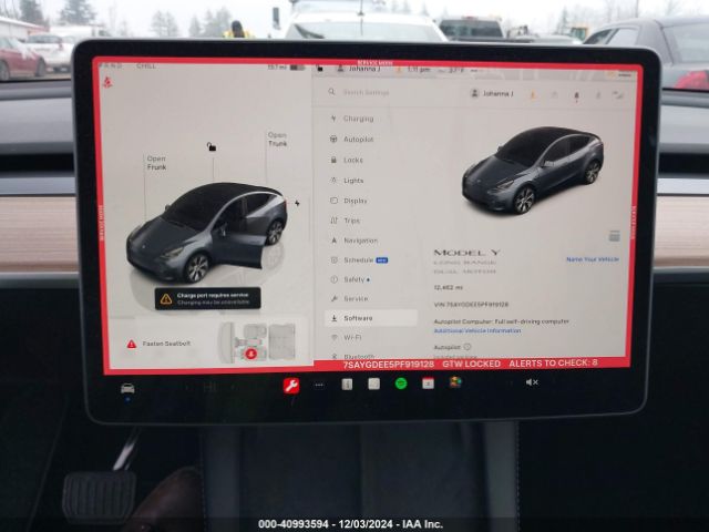 7SAYGDEE5PF919128 Tesla Model Y Awd/long Range Dual Motor All-wheel Drive