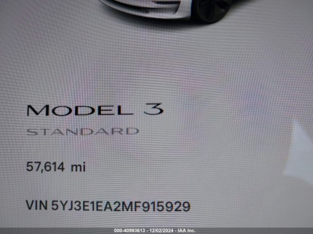 5YJ3E1EA2MF915929 Tesla Model 3 Standard Range Plus Rear-wheel Drive