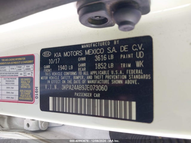 KIA RIO LX 2018 3KPA24AB9JE073060 Image 9