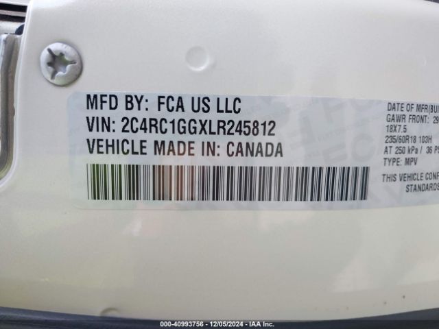 2020 CHRYSLER PACIFICA 2C4RC1GGXLR245812 Photo 8