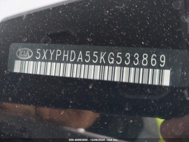 5XYPHDA55KG533869 KIA Sorento 3.3l Ex
