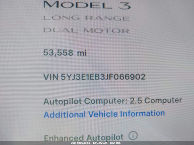 5YJ3E1EB3JF066902 Tesla Model 3 Long Range/performance