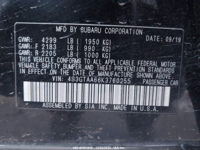 4S3GTAA66K3760255 Subaru Impreza 2.0i