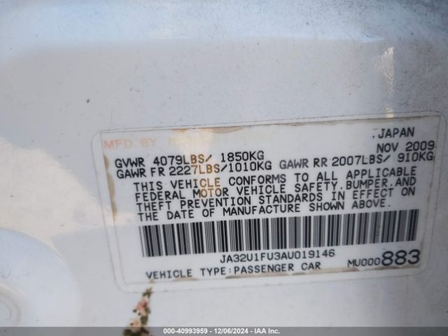 2010 MITSUBISHI LANCER JA32U1FU3AU019146 Photo 8