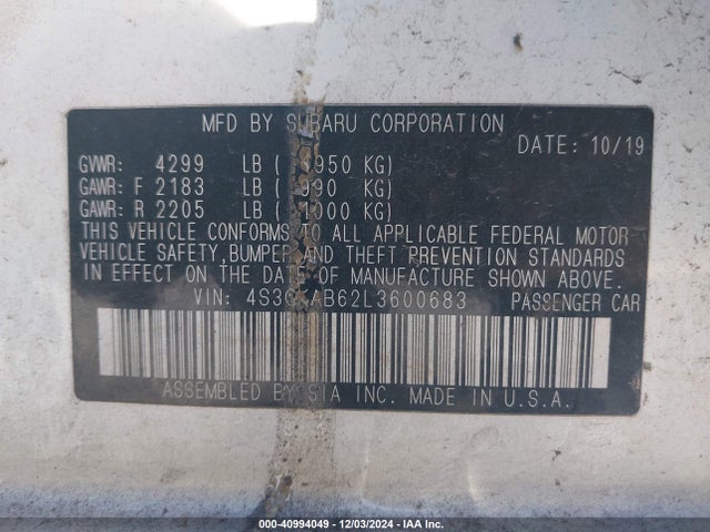 4S3GKAB62L3600683 Subaru IMPREZA SEDAN
