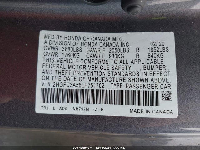 Honda CIVIC SI COUPE 2020 2HGFC3A56LH751702 Image 9
