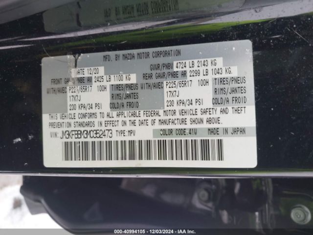 JM3KFBBM3M0352473 Mazda CX-5 SPORT