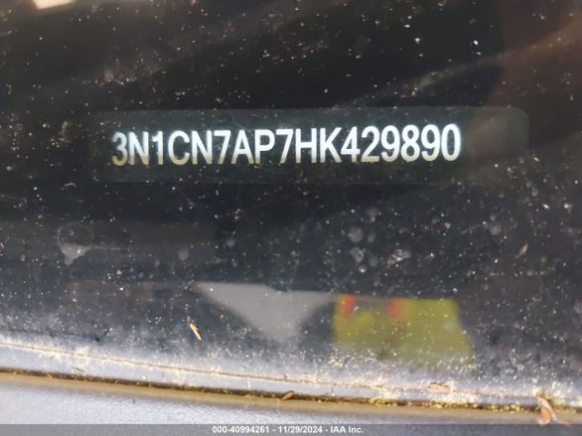 3N1CN7AP7HK429890 Nissan Versa 1.6 Sv