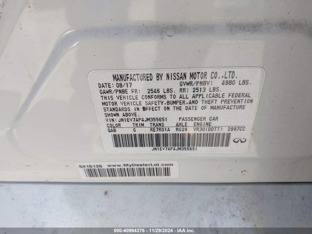 JN1EV7AP4JM355651 Infiniti Q50 3.0t Sport