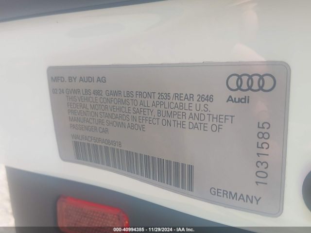 WAUFACF50RA084918 Audi A5 Sportback Premium Plus 45 Tfsi Quattro S Tronic