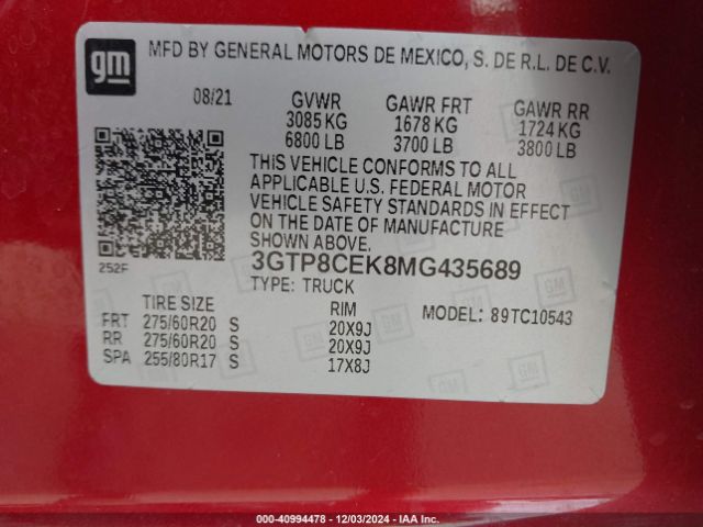 3GTP8CEK8MG435689 GMC Sierra 1500 2wd  Short Box Elevation