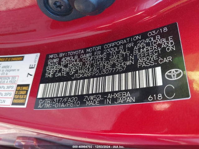 JTDKARFP2J3077757 Toyota Prius Prime Plus
