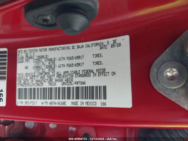 3TMAZ5CN1LM139635 Toyota Tacoma Trd Sport