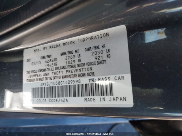 JM1GJ1U58G1409598 Mazda Mazda6 I Sport