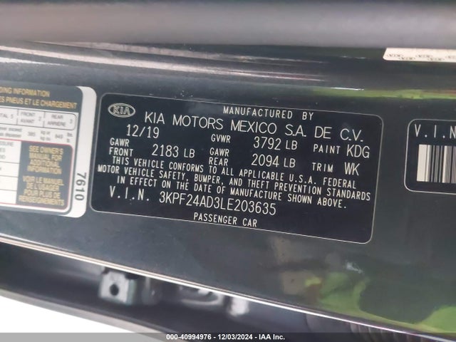 KIA Forte Lxs 2020 3KPF24AD3LE203635 Image 9