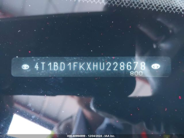 4T1BD1FKXHU228678 Toyota Camry Hybrid Xle