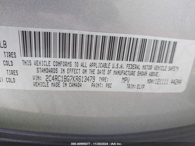 Chrysler Pacifica Touring L 2019 2C4RC1BG7KR613479 Image 9