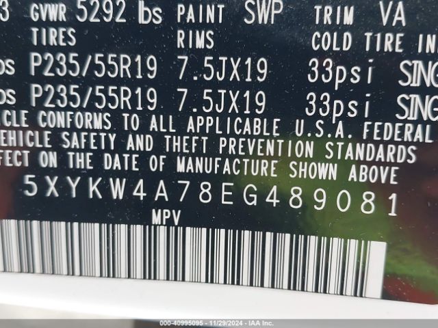 5XYKW4A78EG489081 KIA Sorento Limited V6