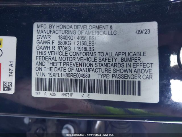 19XFL1H80RE004989 Honda Civic Sport Touring