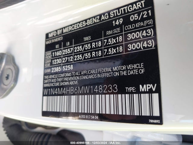 W1N4M4HB6MW148233 Mercedes-Benz Glb 250 4matic