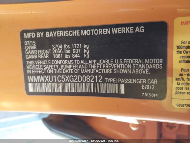 WMWXU1C5XG2D08212 Mini Hardtop Cooper