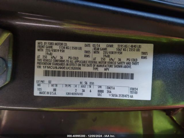 1FMCU9J90EUC52006 Ford Escape Titanium