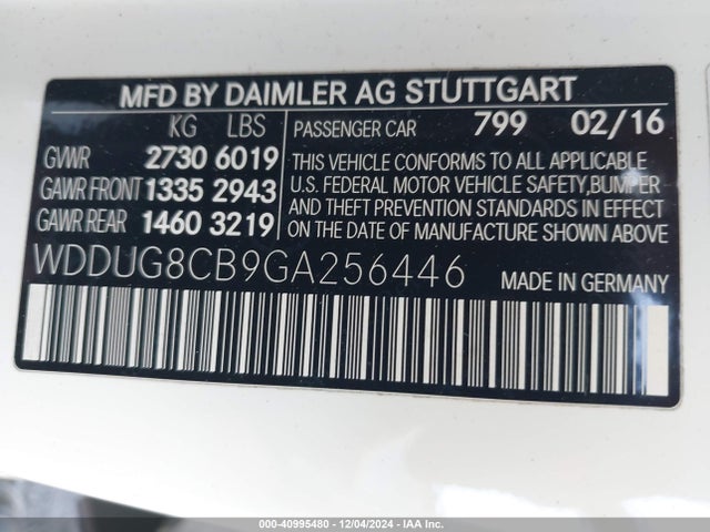 WDDUG8CB9GA256446 Mercedes-Benz S 550