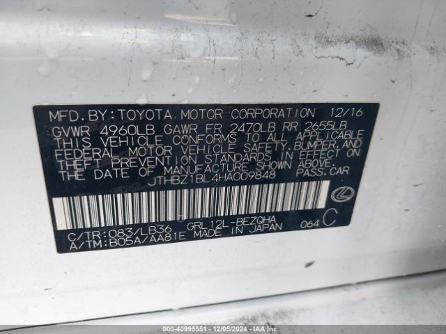 JTHBZ1BL4HA009848 Lexus Gs 350 F Sport