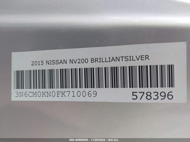 3N6CM0KN0FK710069 Nissan NV200 SV