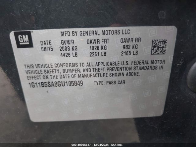 1G11B5SA8GU105849 Chevrolet Malibu Limited Ls