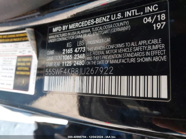 55SWF4KB8JU267922 Mercedes-Benz C 300 4matic