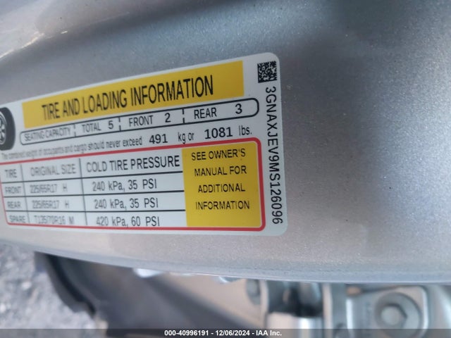 Chevrolet Equinox Fwd 2fl 2021 3GNAXJEV9MS126096 Image 9