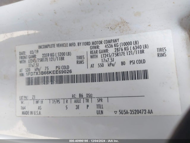 Ford F-350 Xl 2019 1FD7X3B66KEE69026 Image 8