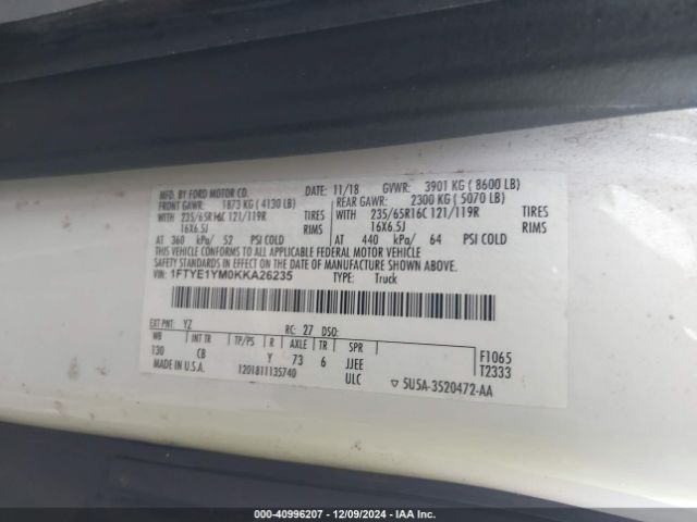 1FTYE1YM0KKA26235 Ford Transit-150