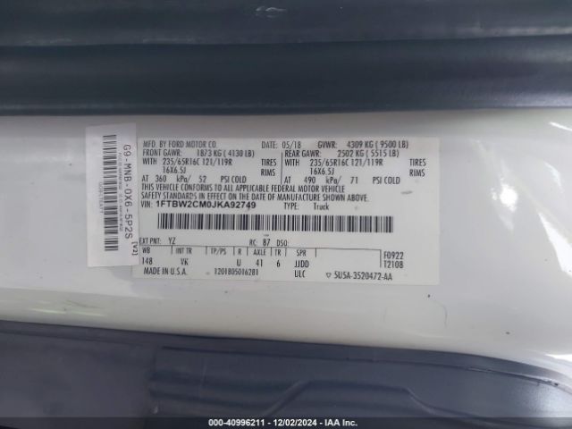 1FTBW2CM0JKA92749 Ford Transit-350