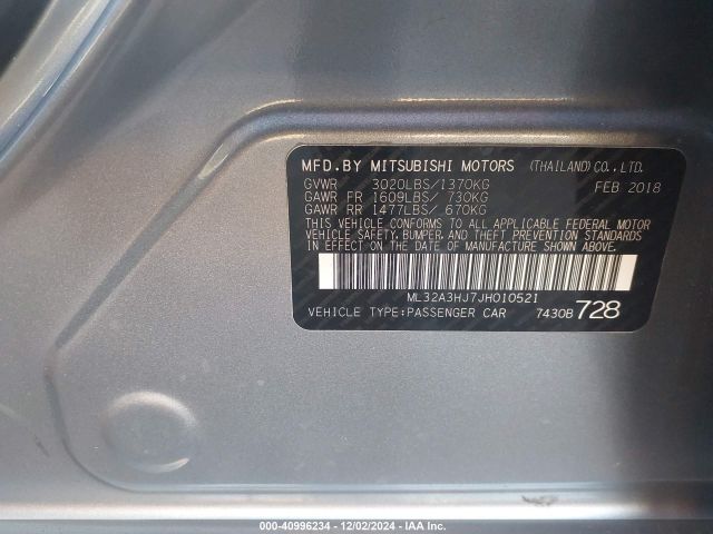 ML32A3HJ7JH010521 Mitsubishi MIRAGE ES