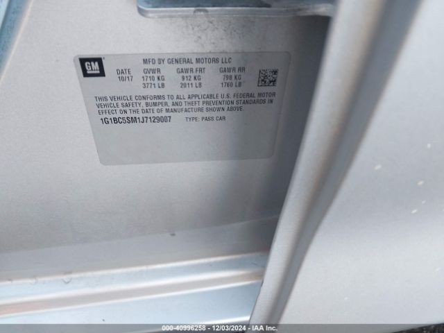 1G1BC5SM1J7129007 Chevrolet Cruze Ls Auto
