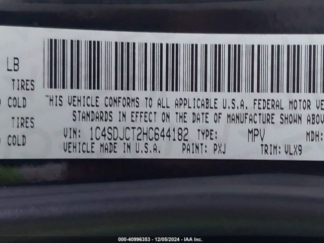 1C4SDJCT2HC644182 Dodge Durango R/t Awd