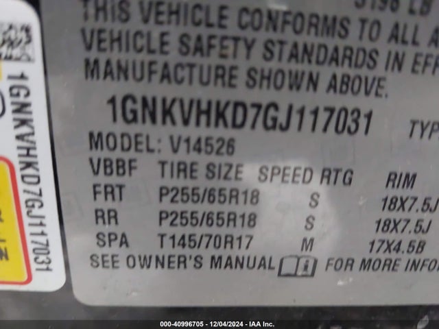 Chevrolet Traverse 2lt 2016 1GNKVHKD7GJ117031 Image 9
