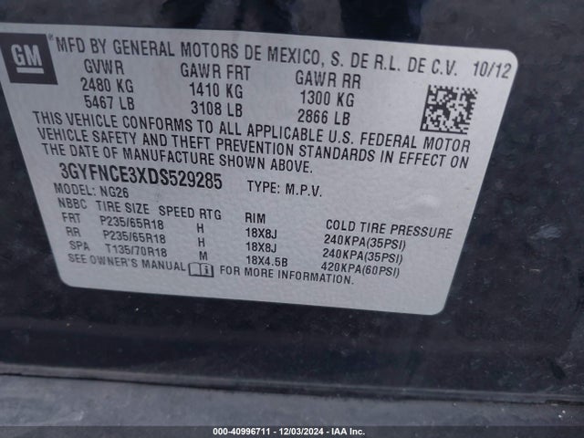 2013 CADILLAC SRX 3GYFNCE3XDS529285 Photo 8
