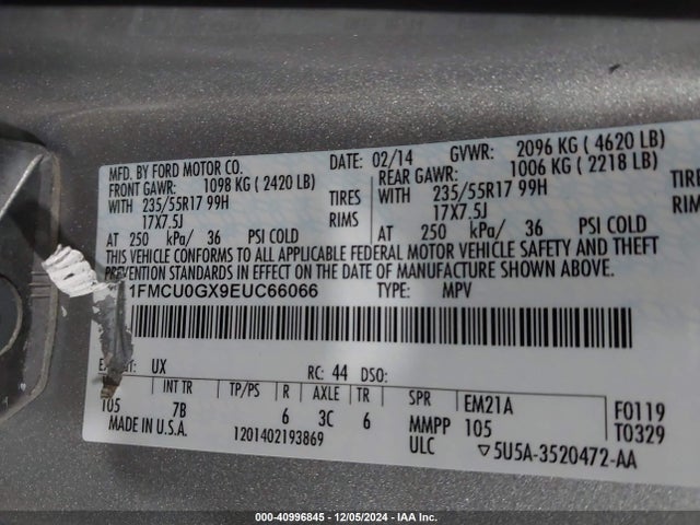 Ford ESCAPE SE 2014 1FMCU0GX9EUC66066 Image 9