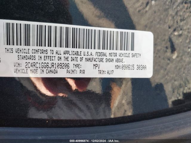 2C4RC1GG6JR109206 Chrysler Pacifica Limited