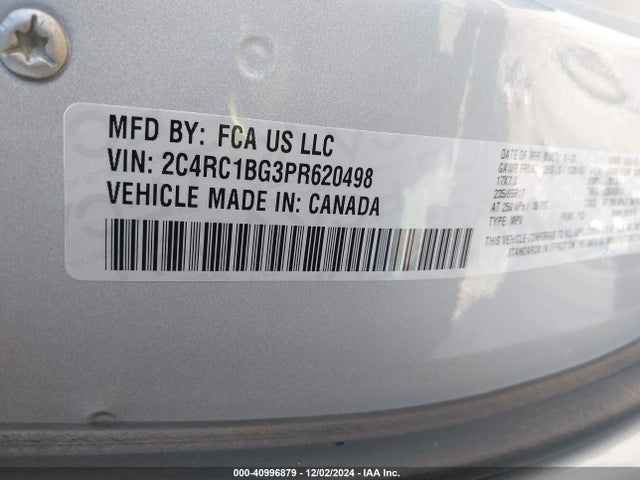 2C4RC1BG3PR620498 Chrysler Pacifica Touring L