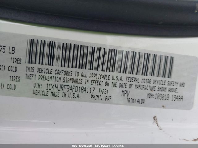 1C4NJRFB4FD184117 Jeep Patriot High Altitude Edition