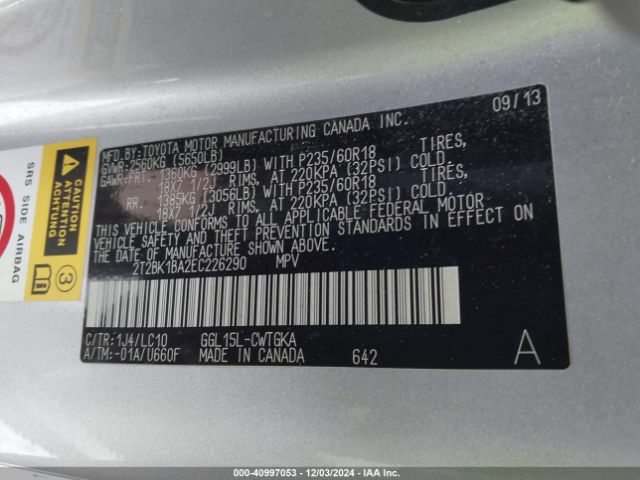 2T2BK1BA2EC226290 Lexus RX 350